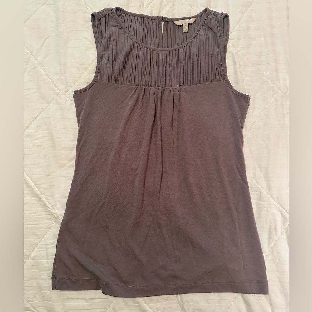 Banana Republic Tan Sleeveless Pleated Tank Top